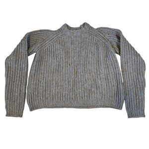 Acne Studios Fisherman Knit Sweater Wool Blend Light Blue Brown Size S Oversized